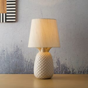 Ceramic table lamp with linen shade