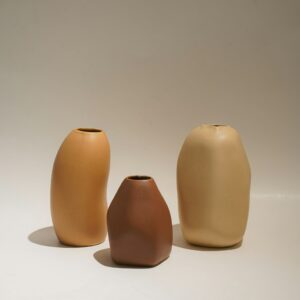 Set of three ceramic vases